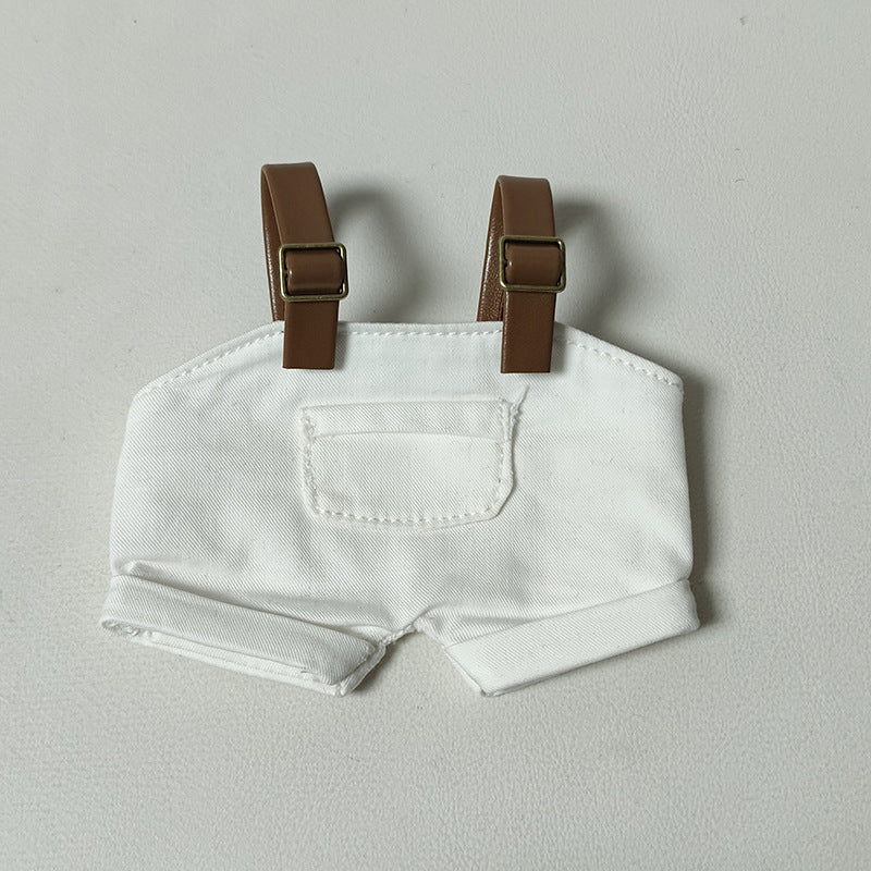 (only-clothes) First and Second Generation Labubu Sweatshirt and Overalls Set Blind Box Labubu Macaron Clothing Set Dress-Up Doll Clothes