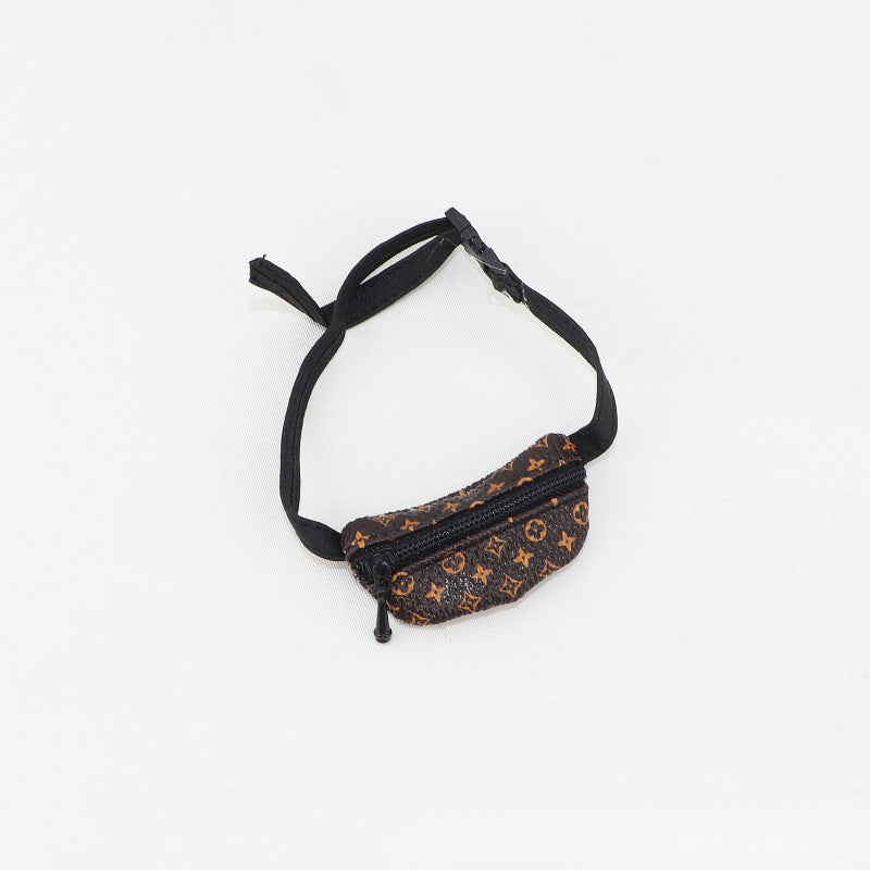 (only-clothes) First and Second Generation Labubu Waist Bag Crossbody Bag BJD/1/8/1/12 Scale Doll Old Flower Small Crossbody Bag Toy Replacement