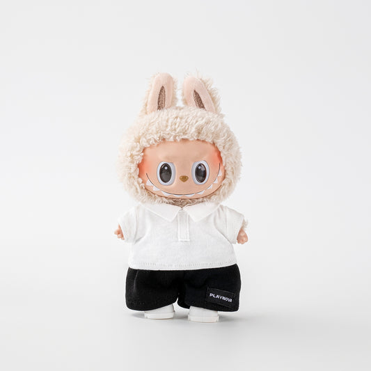 (only-clothes) POLO Short Sleeve Series Set Suitable for Labubu Macaron Sitting Clothes Labubu 17cm First Generation Doll Clothes