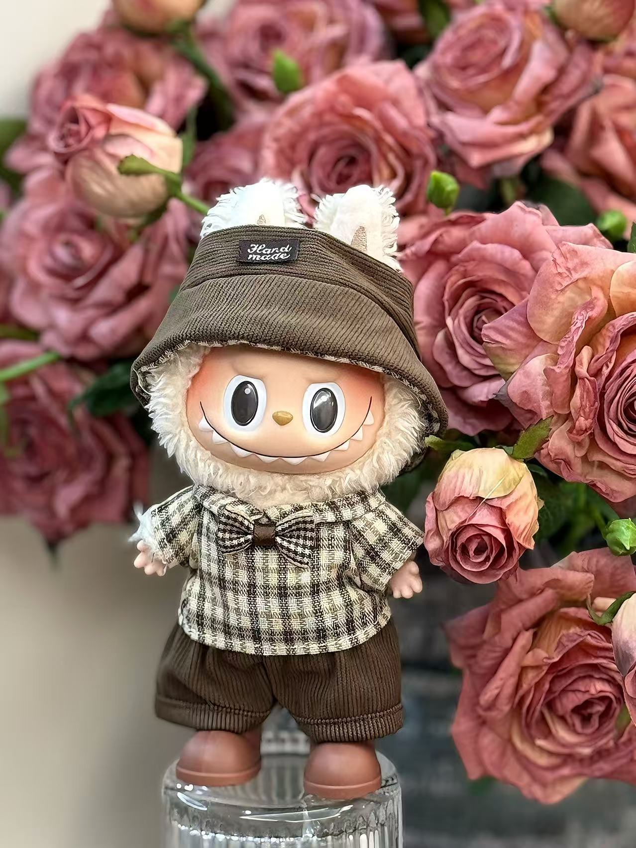(only-clothes) In Stock Labubu Macaron First and Second Generation Labubu Doll Clothes Sitting Party Vinyl Plush Doll Clothes Set