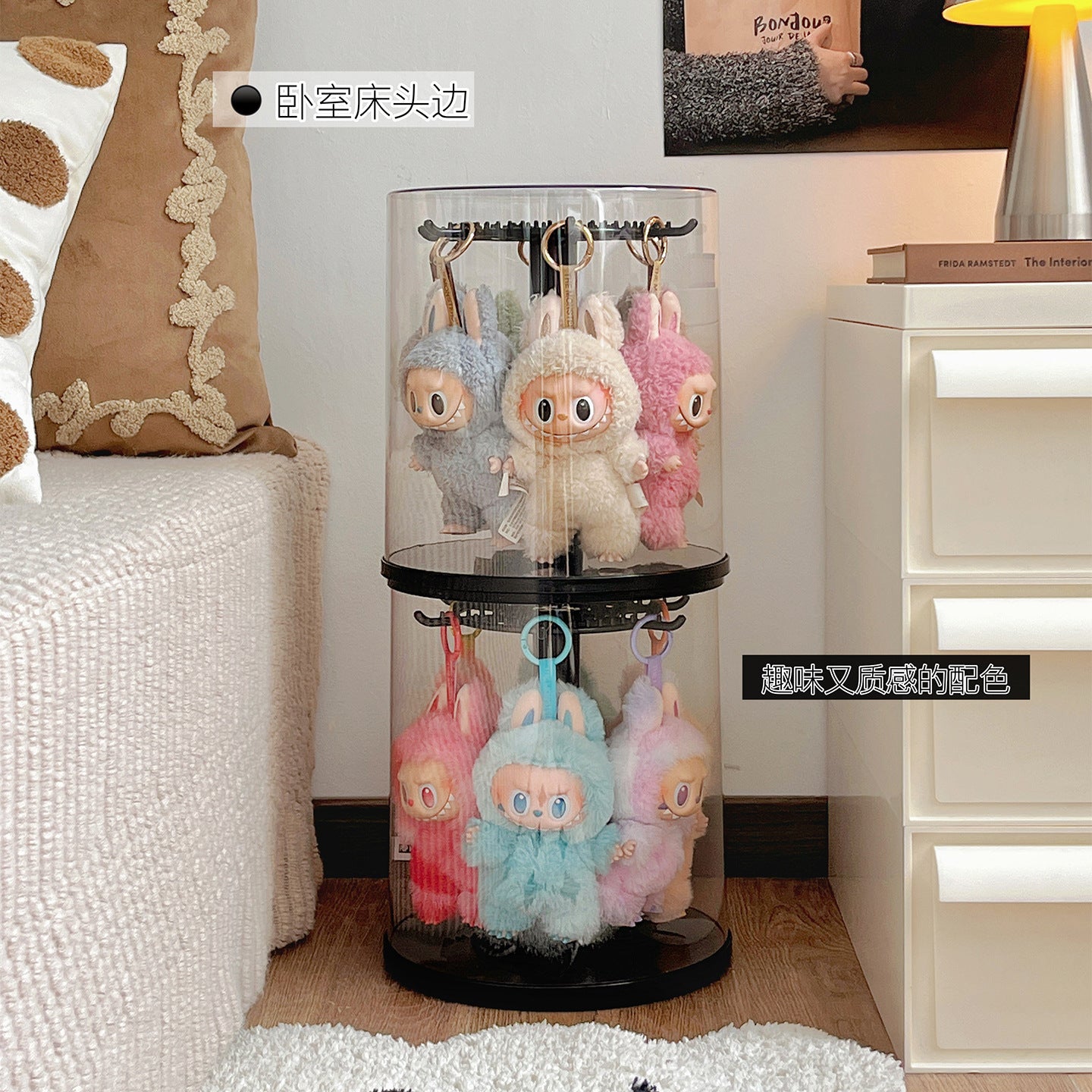 Labubu Vinyl Storage Box Pendant Labubu Display Box Transparent Black Bubble Mart Doll Ornament Blind Box 