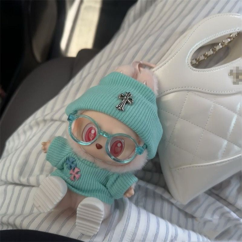 (Only-Clothes) Automobiles Curtain Cloth Doll Clothes Cross Heart Tiffany Blue One Two Three Generation Labubu Clothes Heart Green 17cm Fashion Brand