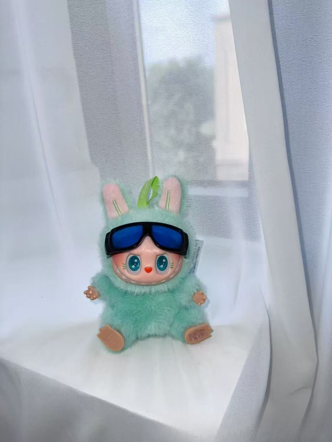 (only-clothes) First and Second Generation Labubu Blind Box Pilot 6.2cm Goggles 10cm Cotton Doll Glasses Accessories