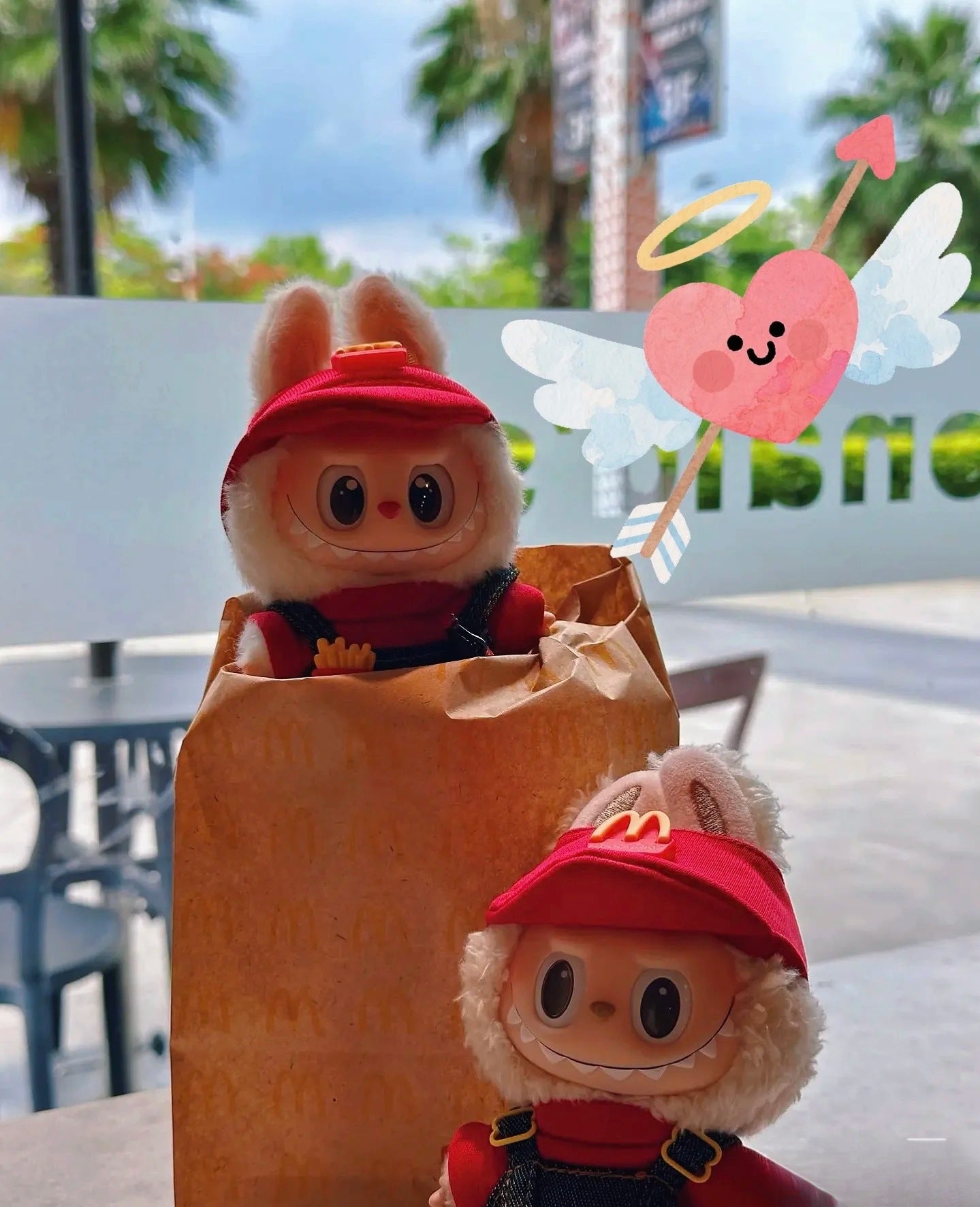 (only-clothes) First, Second, and Third Generation Labubu Doll Clothes High-end McDonald's Collaboration Labubu Gift Set for Workers Fries and Coke