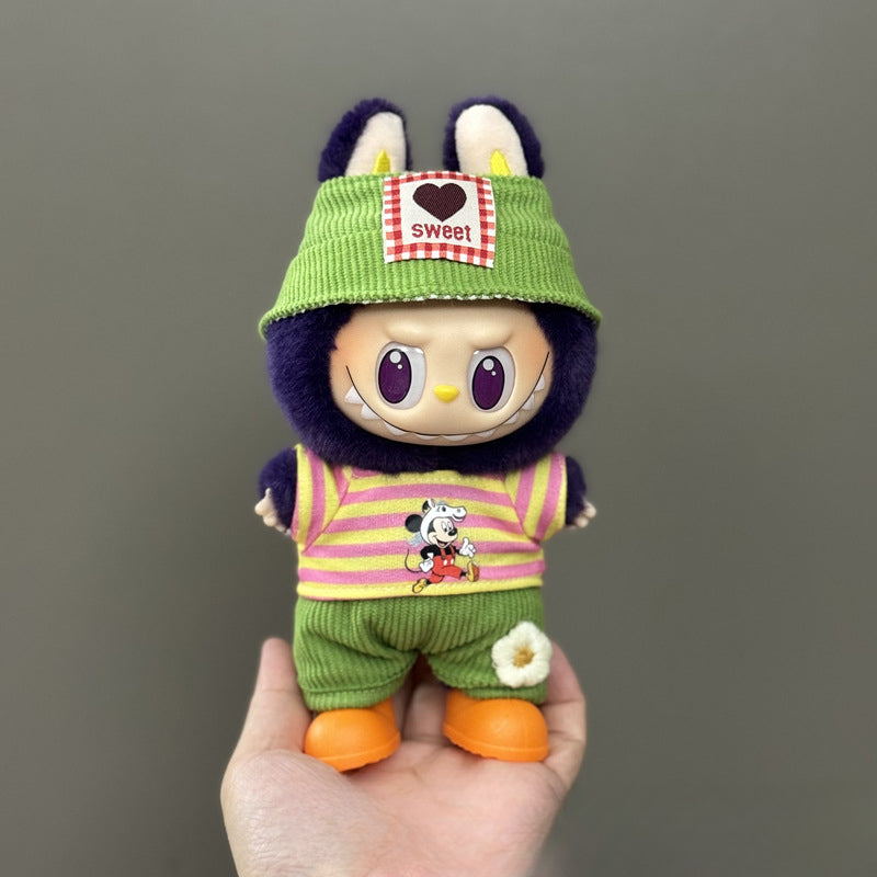 (only-clothes) Suitable for Labubu Doll Clothes 123 Generation Labubu Clothes 17cm Pendant Plush Doll Outfit Dress