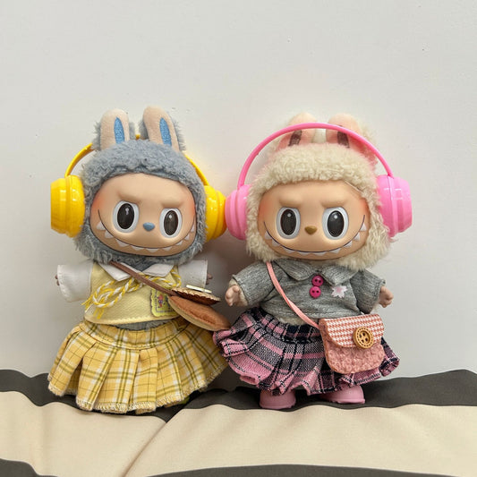 (only-clothes) Labubu Doll Clothes First Second Third Generation Labubu Vinyl Blind Box Pendant JK Girl Cute Style Doll Figurine