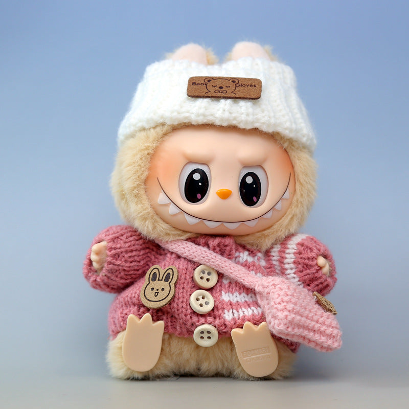 Automobiles Curtain Cloth Pendant Button Knitted Sweater Labubu Hat Small Bag PVC Doll Refill Baby Clothes Suit