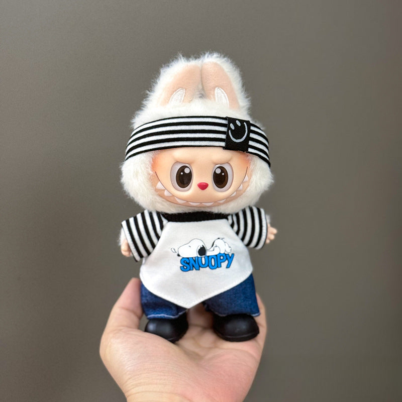 (only-clothes) Suitable for Labubu Doll Clothes First Second Third Generation Labubu Clothes 17cm Vinyl Pendant Doll Set