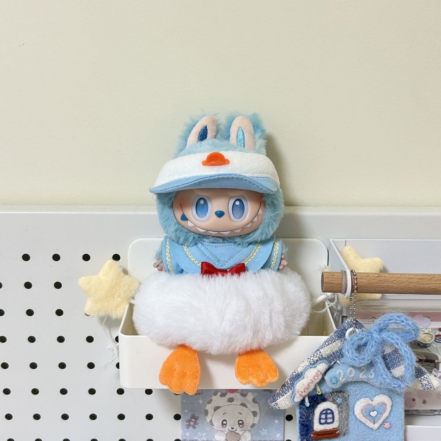(only-clothes) Labubu Doll Clothes 17cm First and Second Generation Only Clothes for Sale Doll Can Wear and Change Outfits Donald Duck Clothes Set
