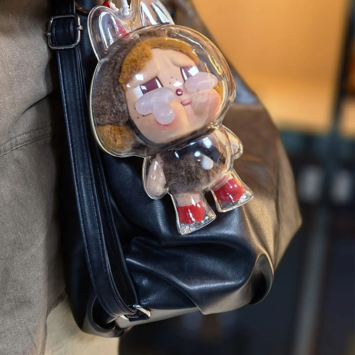 2nd Generation Labubu Sitting Party LABUBU Transparent Protective Case Doll Protective Cover Outfit Bubble Mart 