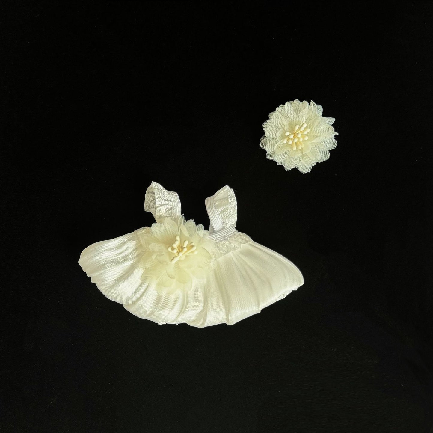 (only-clothes) Only Selling Baby Clothes 17cm Baby Clothes Labubu Sitting Party Pendant Doll Dress-Up Clothes Cute Flower Bud Gauze Dress