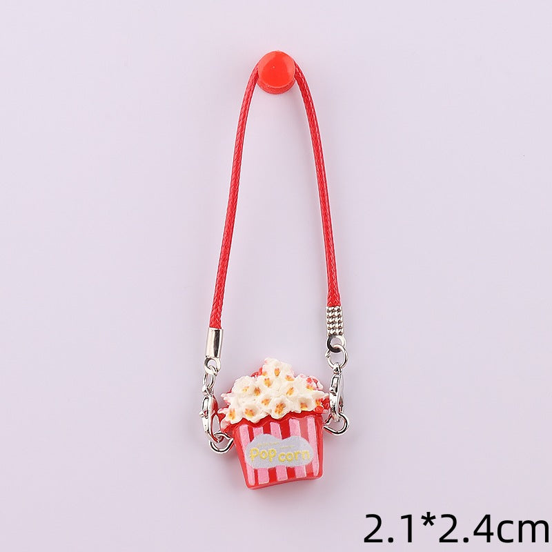 (only-clothes) Mini Popcorn Bag Labubu Little Bean Self-Deprecating Bear Mei Mei Accessories Dollhouse Miniature Accessories Small Bag Pendant