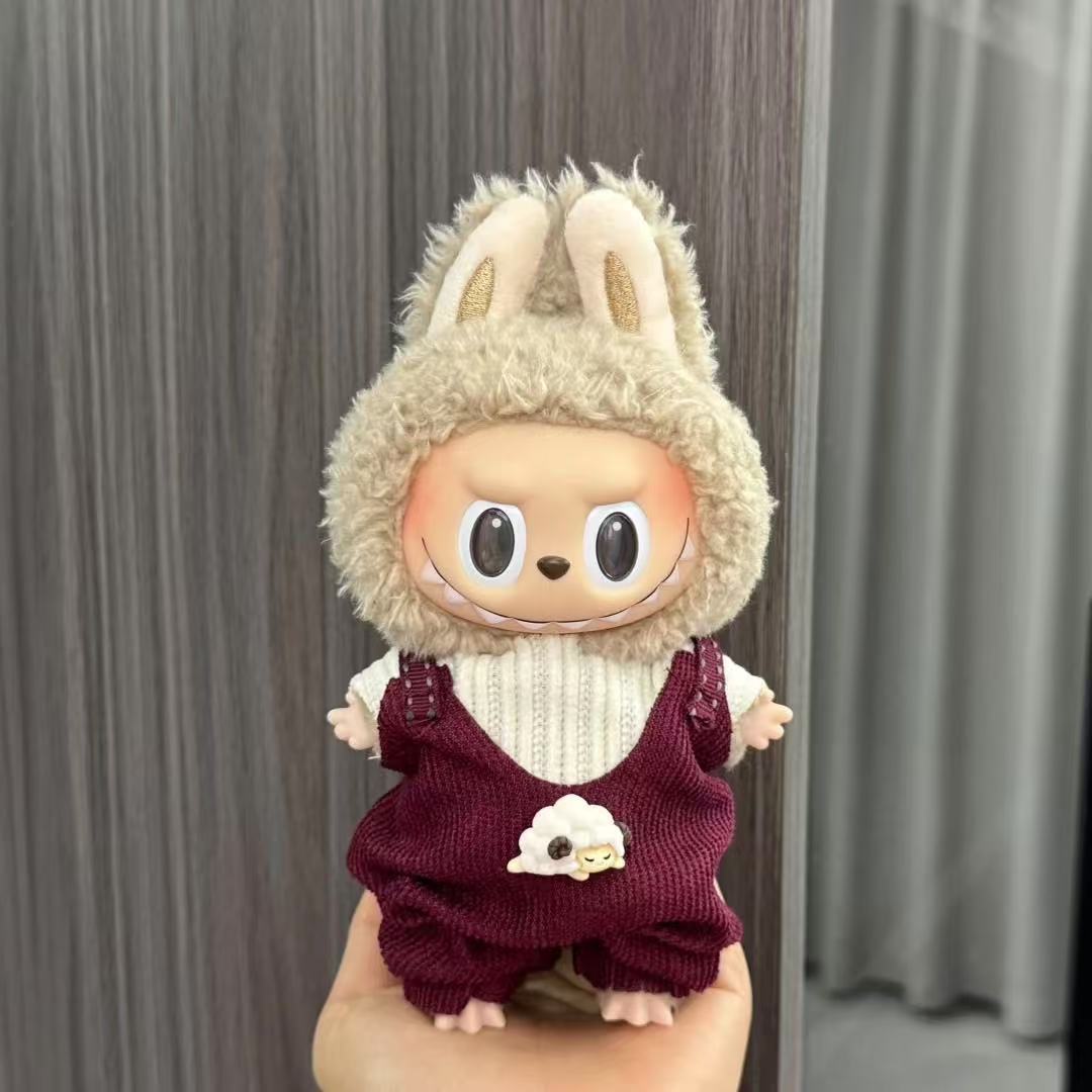 (only-clothes) Labubu Doll Clothes Labubu 17cm Pendant First and Second Generation Vinyl Plush Doll Replacement Clothes Set Accessories