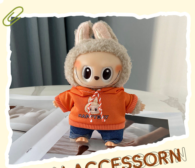 Labubu Doll Clothes Labubu Clothes 17cm First Second Third Generation Plush Vinyl Doll Dress Up Outfit Set 