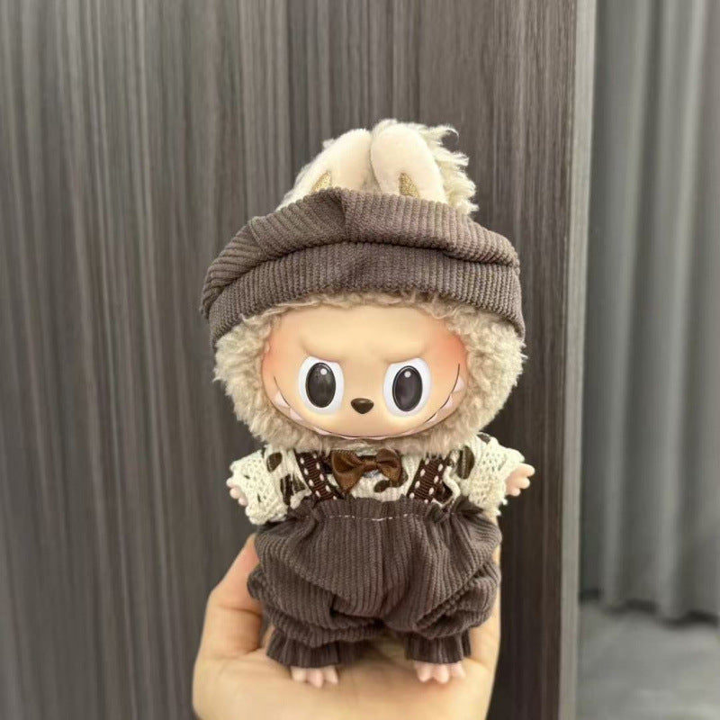 (only-clothes) Labubu Doll Clothes Labubu 17cm Pendant First and Second Generation Vinyl Plush Doll Replacement Clothes Set Accessories