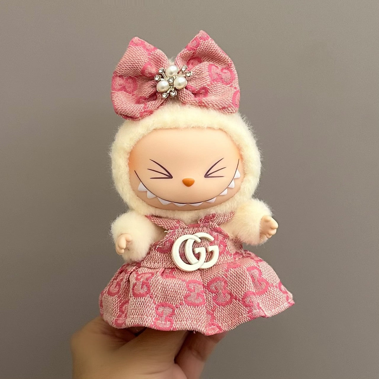 (only-clothes) Only Clothes) 17cm Labubu Plush Doll with Clothes, Wearable and Changeable Outfits, Plush Toy
