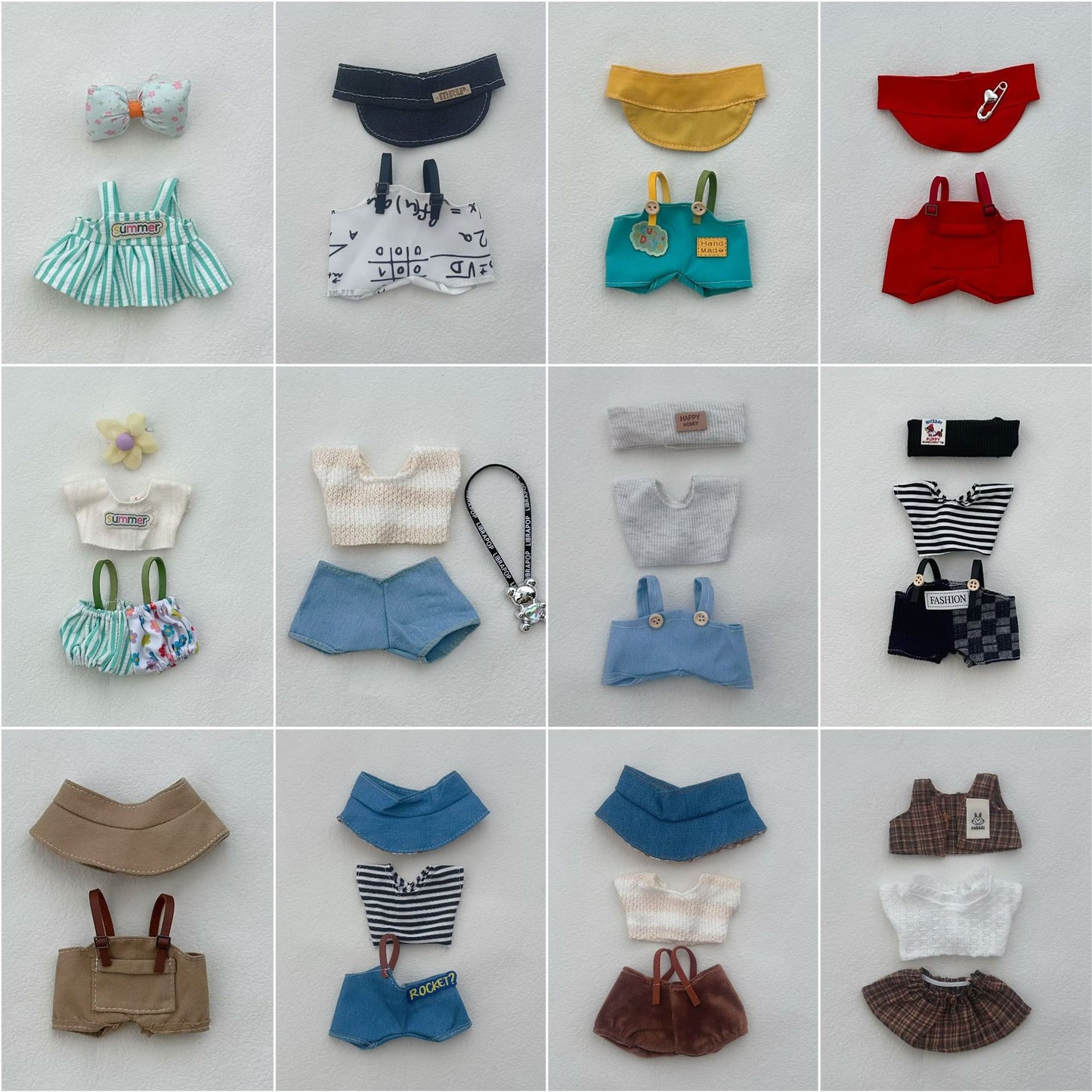 Clothes Only Suitable for 17cm Labubu Vinyl Doll Plush Toys and Other Wearable Outfit Changeable Toys 