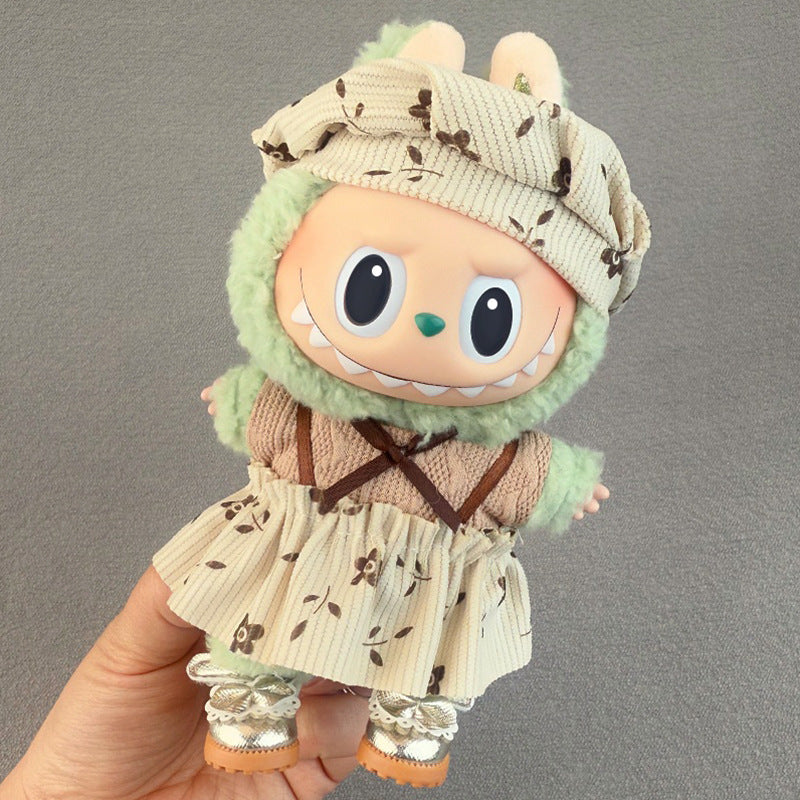 (only-clothes) Suitable for Labubu Doll Clothes Labubu Plush Vinyl Sitting Party First Second Third Generation Dress Set