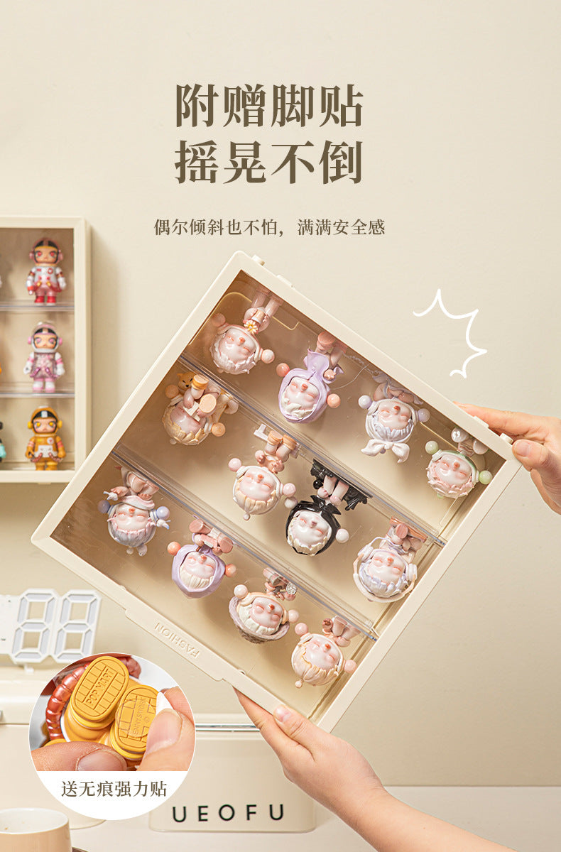 Labubu Display Box Wall-Mounted Labubu Vinyl Doll Storage Box Cotton Doll Plush Toy Transparent Doll Cabinet 