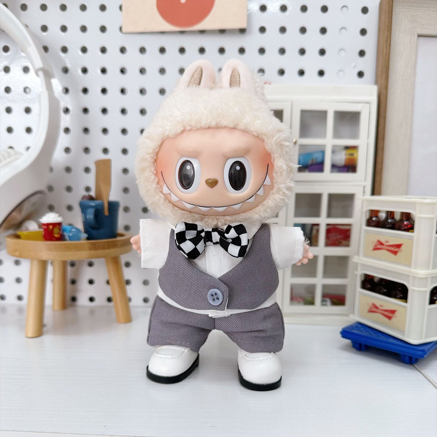 (only-clothes) Labubu Baby Clothes Affordable 17cm Baby Clothes Labubu Dress-Up Clothes Overalls Set Bula Clothes