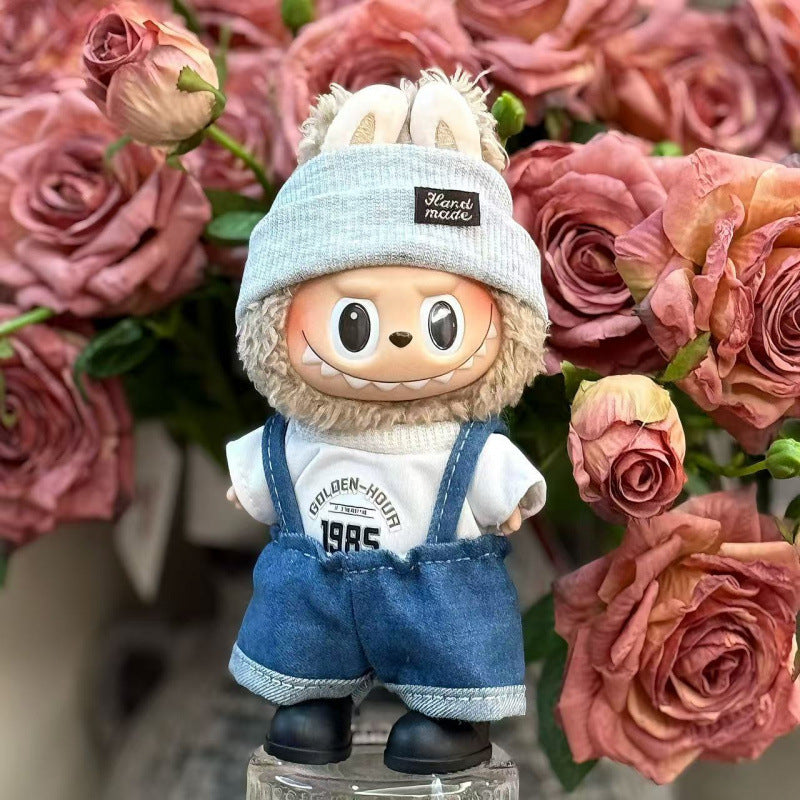 (only-clothes) In Stock Labubu Macaron First and Second Generation Labubu Doll Clothes Sitting Party Vinyl Plush Doll Clothes Set