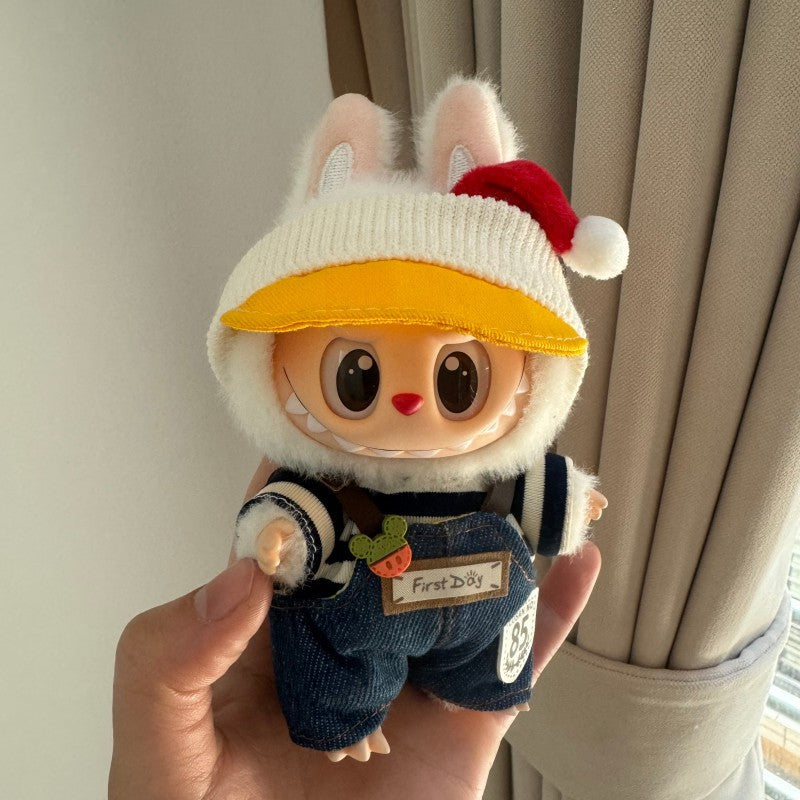 (only-clothes) 17cm Labubu Mickey Family Labubu Baby Clothing Replacement Outfit First Generation Macaron Second Generation Sitting Sitting