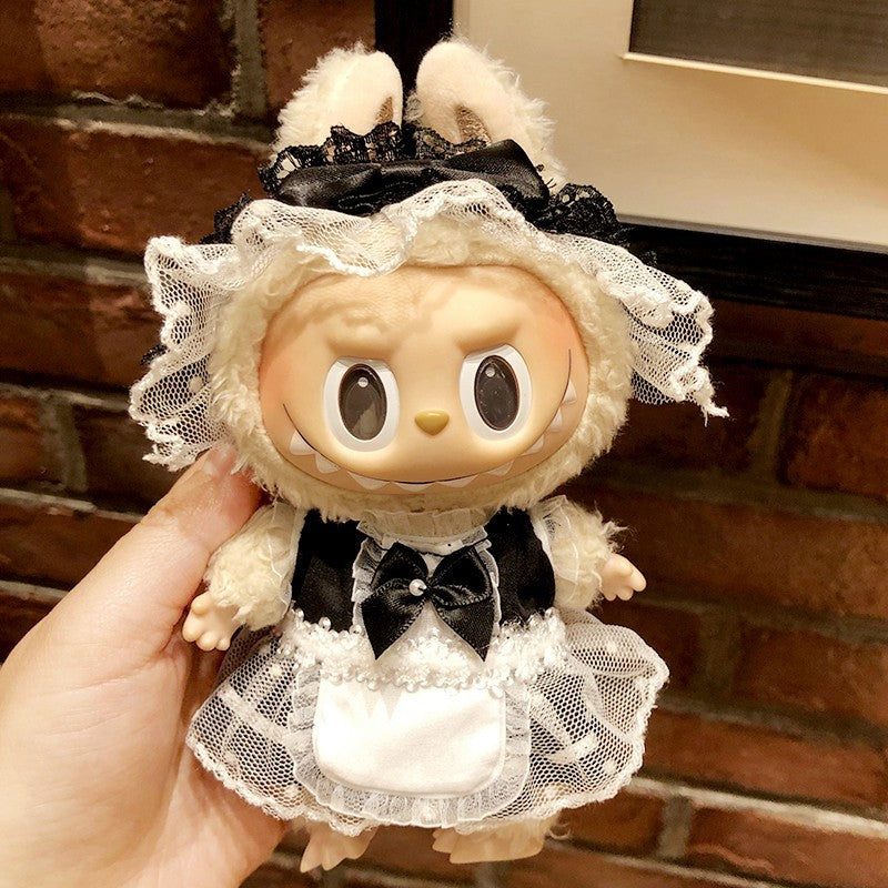 (only-clothes) Original Labubu Sitting Party Vinyl Plush Doll Clothes Pendant Keychain Clothes Dress-Up