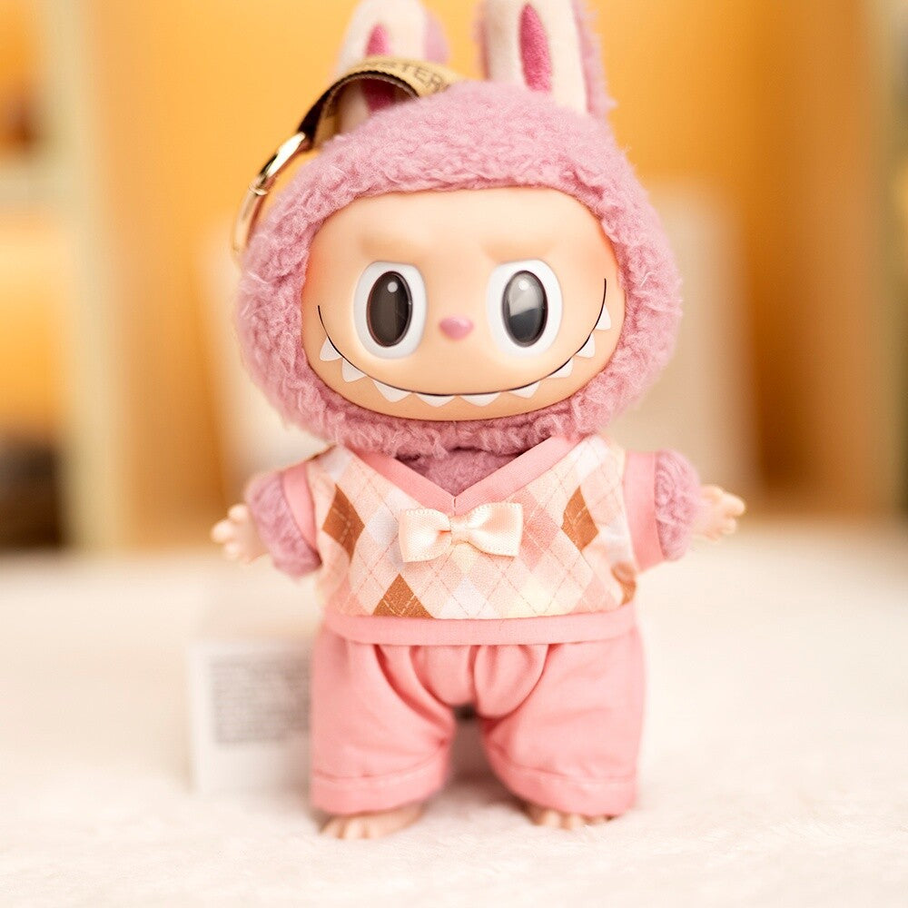 (only-clothes) Labubu Doll Clothes 17cm Labubu Clothes Blind Box Doll Dress Up Set Cute Dress Up British Style Set