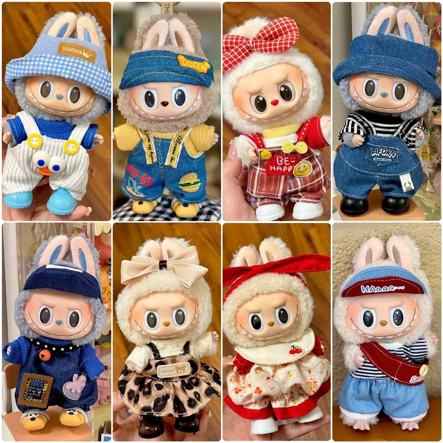 (only-clothes) Only Selling Clothes] First and Second Generation Keychain Labubu Clothes Pendant Labubu Doll Clothes Sunshine Little Craftsman Strap