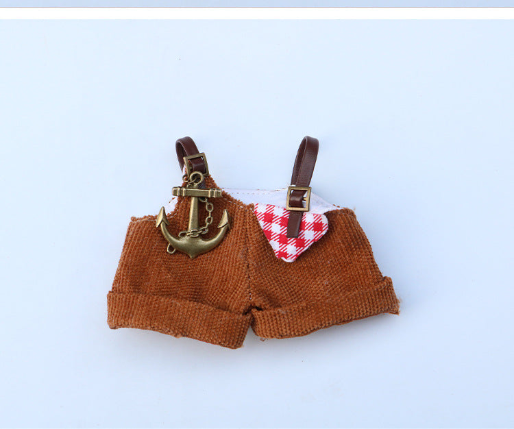 (only-clothes) Labubu Wearable Doll Clothes Replacement for 17cm Doll Cute Dress-Up Casual Outfit Overalls Clothes