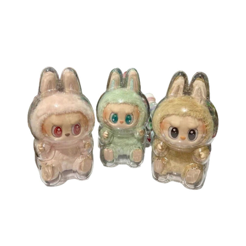 2nd Generation Labubu Sitting Party LABUBU Transparent Protective Case Doll Protective Cover Outfit Bubble Mart 