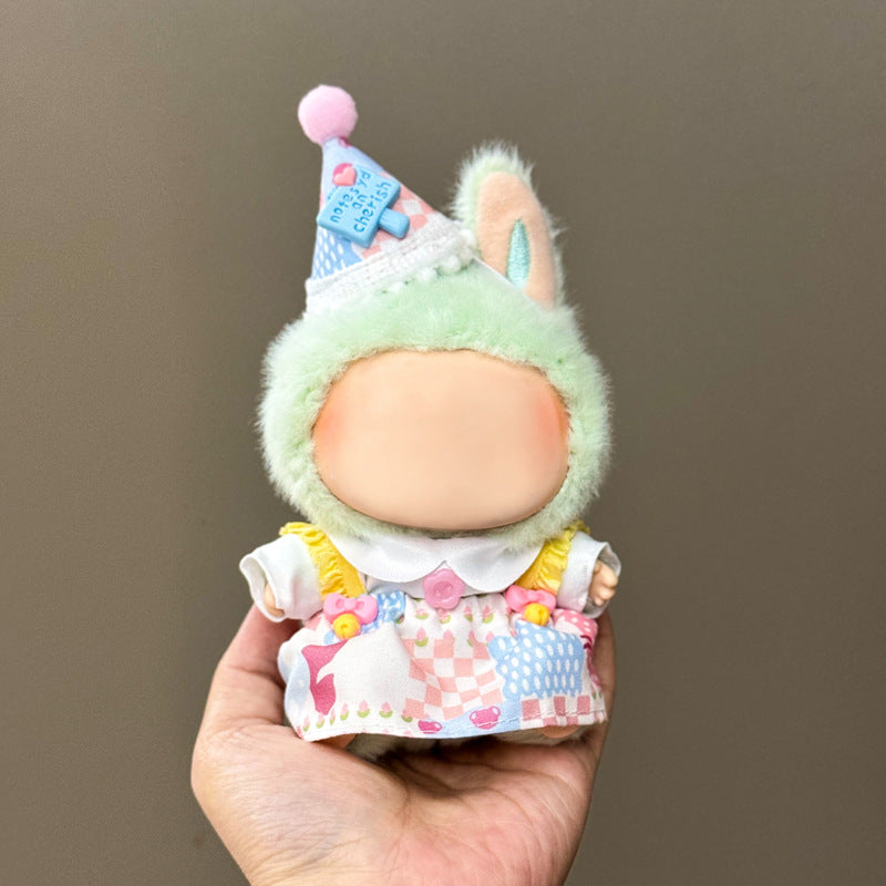(Only-Clothes) Clothes Only Suitable for Generation Second Generation and Third Generation Pull Clothes 17cm Blind Box Pendant Trendy Vinyl Doll Cloth Ragdoll