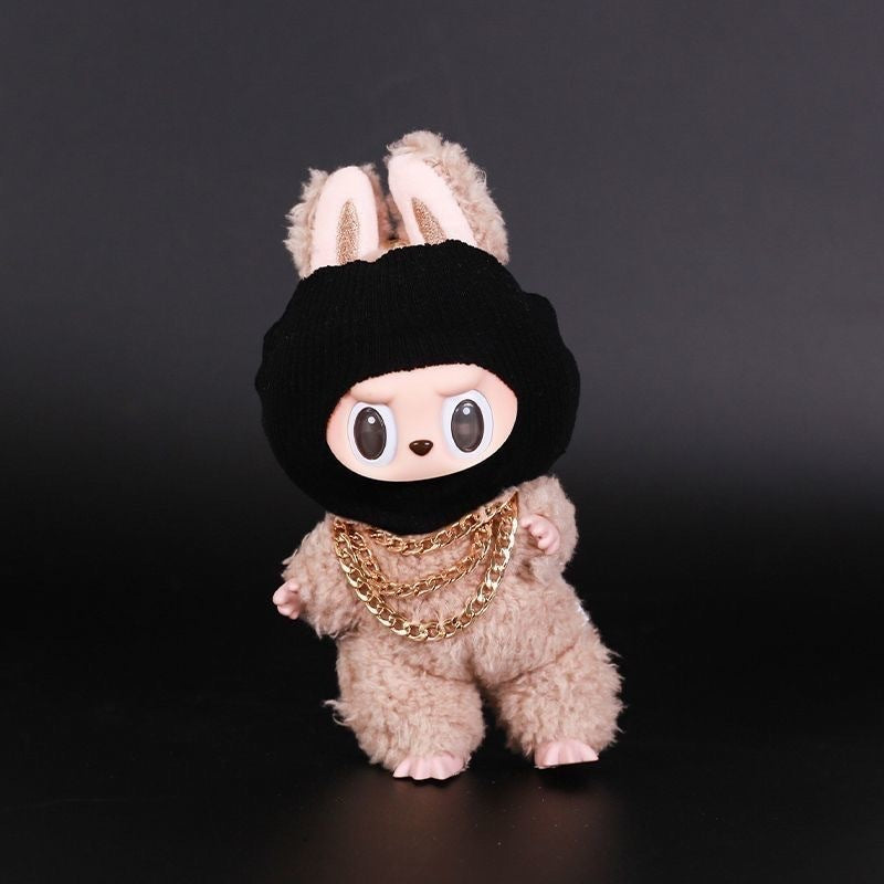 (only-clothes) Labubu 17cm Pendant Trendy Brand Doll Clothes Replacement Labubu 15cm Sitting Party Headgear Accessories Trendy