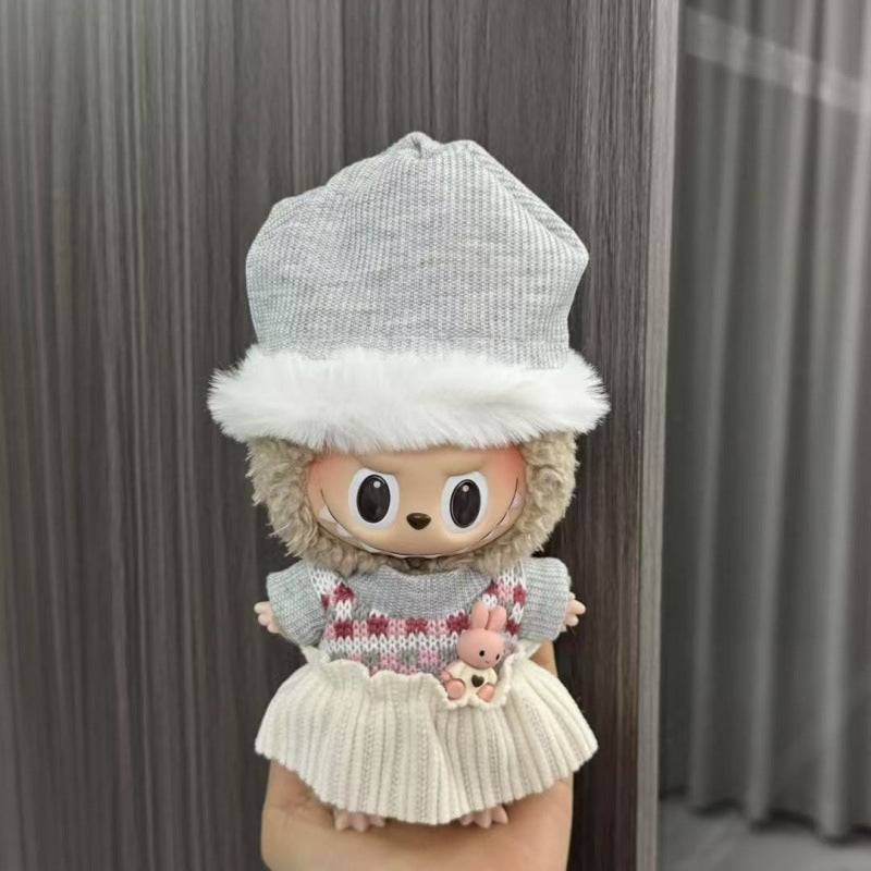 (only-clothes) Labubu Doll Clothes Labubu 17cm Pendant First and Second Generation Vinyl Plush Doll Replacement Clothes Set Accessories