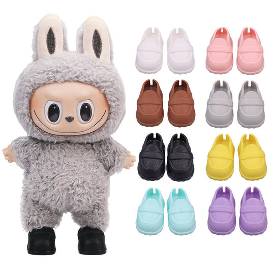Shoes Suitable for Labubu Shoes 1/6 BJD 10/ 15cm Cotton Doll Leather Texture Shoes Toy