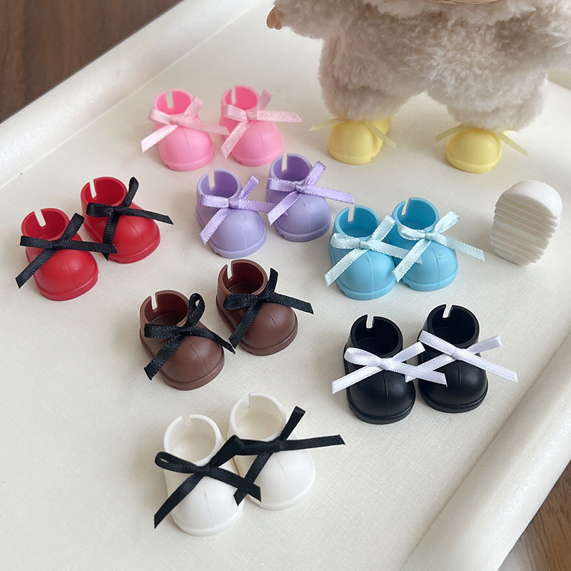 (only-clothes)[Only Boots] Labubu Vinyl Doll Accessories Labubu Dress-Up Party Bow Shoes