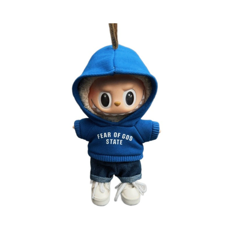 (only-clothes) Only Clothes] First Second Third Generation Keychain Labubu Clothes Pendant Labubu Doll Clothes Printed Sweatshirt Set