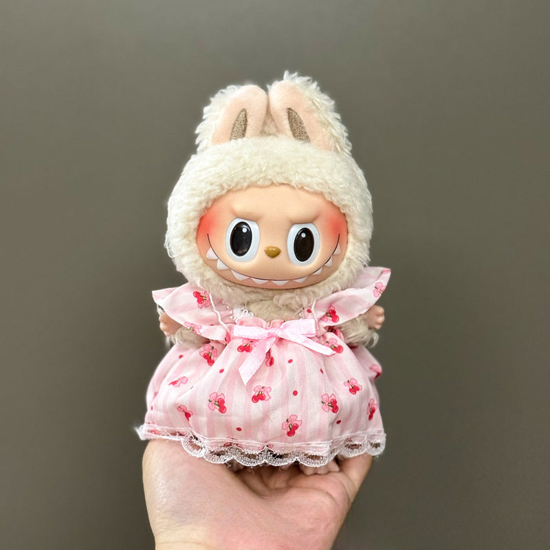 (only-clothes) Suitable for Labubu Doll Clothes 123 Generation Labubu Clothes 17cm Pendant Plush Doll Outfit Dress