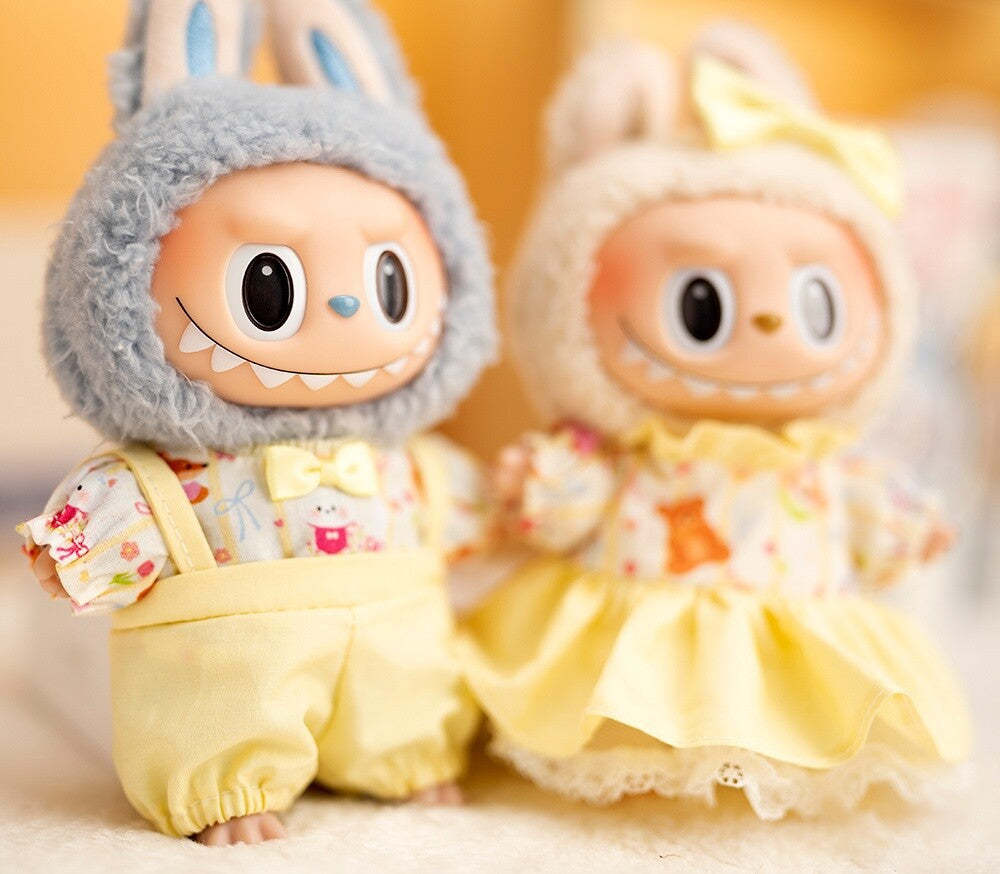 (only-clothes) Labubu Doll Clothes 17cm Labubu Clothes Blind Box Doll Dress Up Set Cute Dress Up British Style Set
