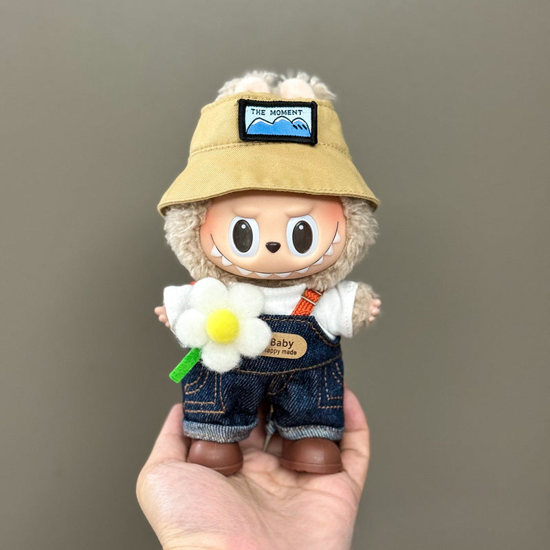 (only-clothes) Suitable for Labubu Doll Clothes First Second Third Generation Labubu Clothes 17cm Vinyl Pendant Doll Set