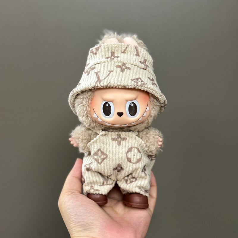 (only-clothes) Suitable for Labubu Plush Doll Clothes First and Second Generation 17cm Pendant Plush Toy Clothes Set Dress