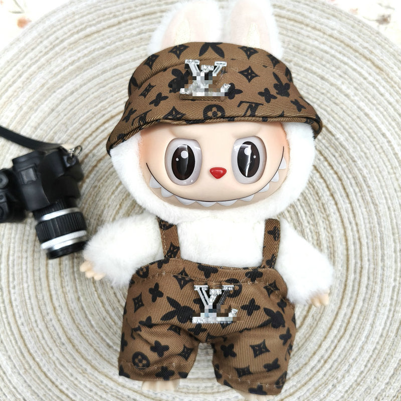 (only-clothes) Labubu Doll Clothes Vinyl Cloth Doll 17cm Cute Dress-Up Casual Outfit Skirt Plush Toy Clothes