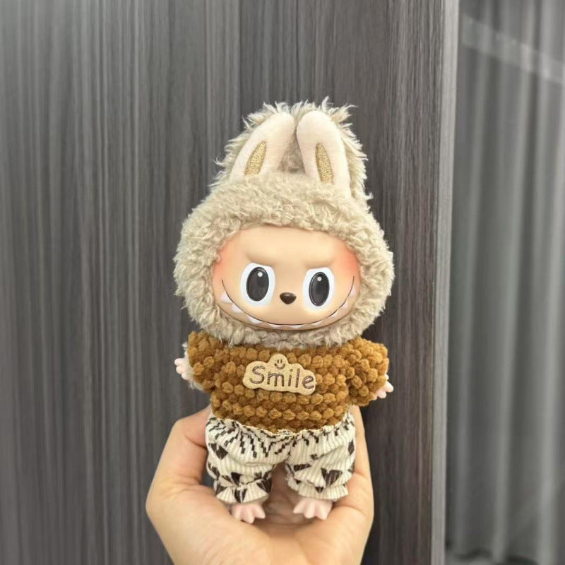 (only-clothes) Labubu Doll Clothes Labubu 17cm Pendant First and Second Generation Vinyl Plush Doll Replacement Clothes Set Accessories