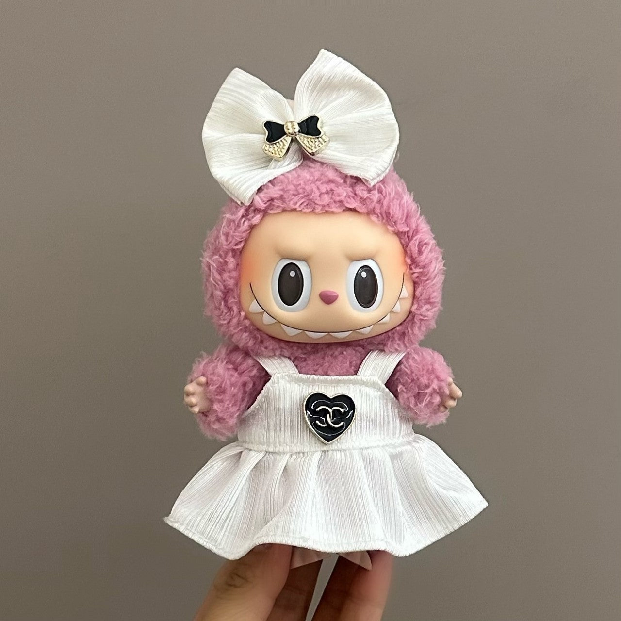 (only-clothes) Only Clothes) 17cm Labubu Plush Doll with Clothes, Wearable and Changeable Outfits, Plush Toy