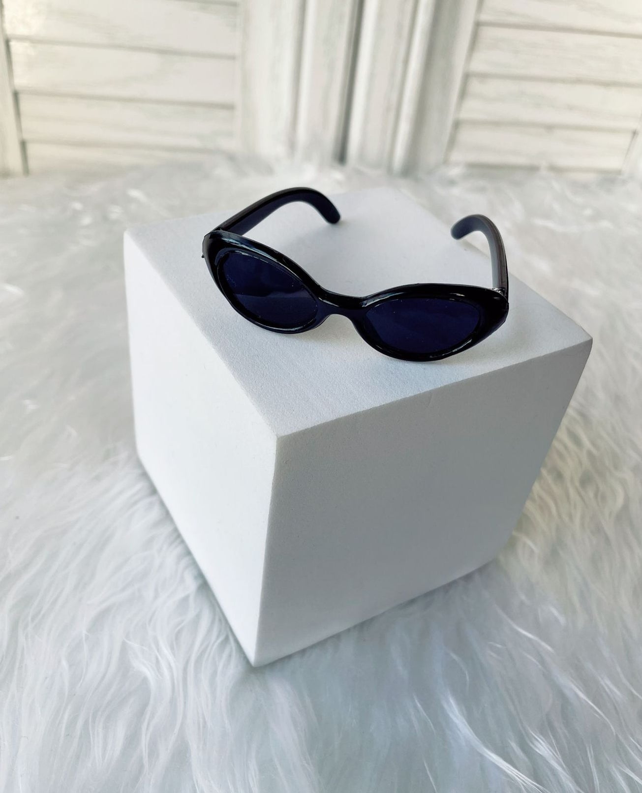 (only-clothes) 6.5cm Small Glasses Labubu Glasses Sunglasses Self-Deprecating Bear Glasses Small Cotton Doll Glasses