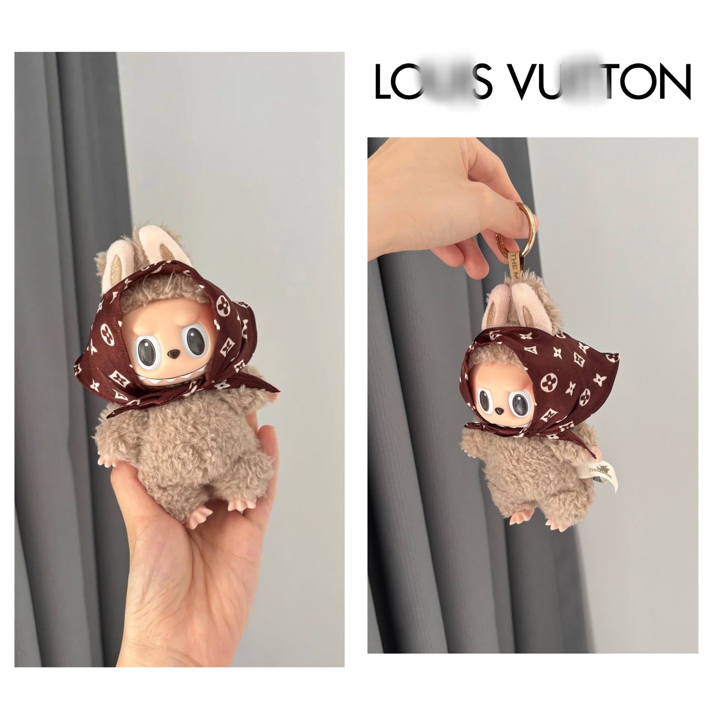 (only-clothes)[Headscarf] Bubble Mart Labubu Plush Toy Little Chanel Style Outfit Accessories