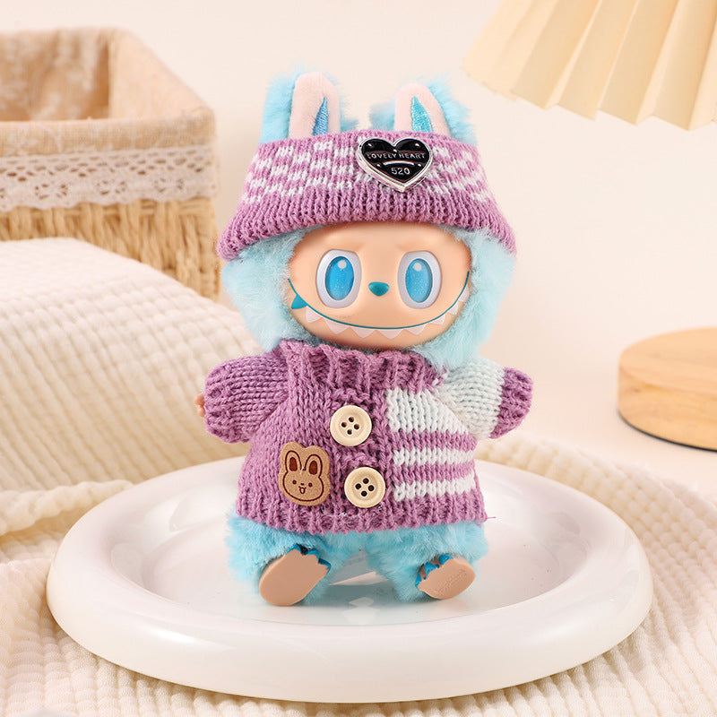 (only-clothes) Labubu Doll Clothes Labubu 17cm Doll Dress-Up Outfits First Second Third Generation Set Cute Doll Toy Clothes