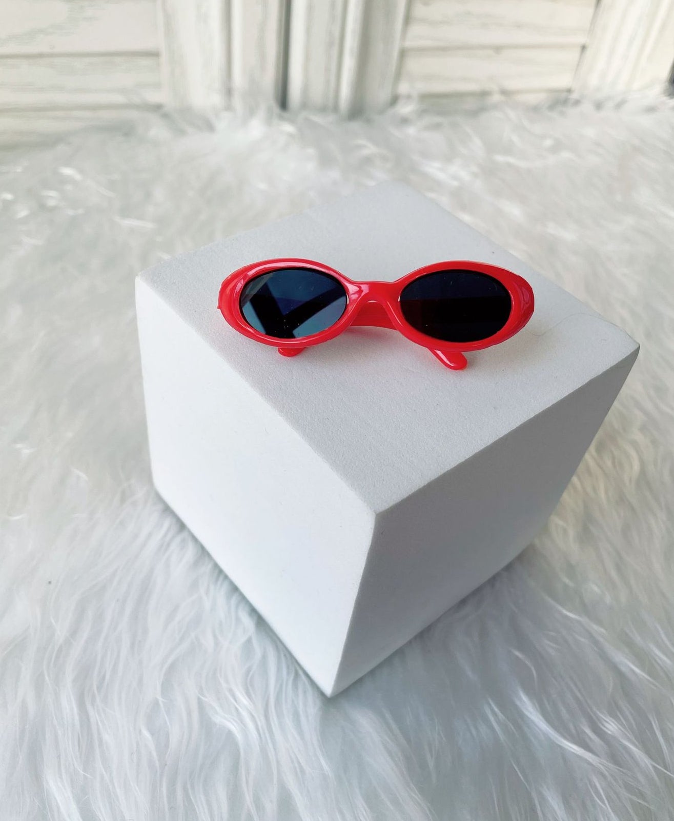 (only-clothes) 6.5cm Small Glasses Labubu Glasses Sunglasses Self-Deprecating Bear Glasses Small Cotton Doll Glasses