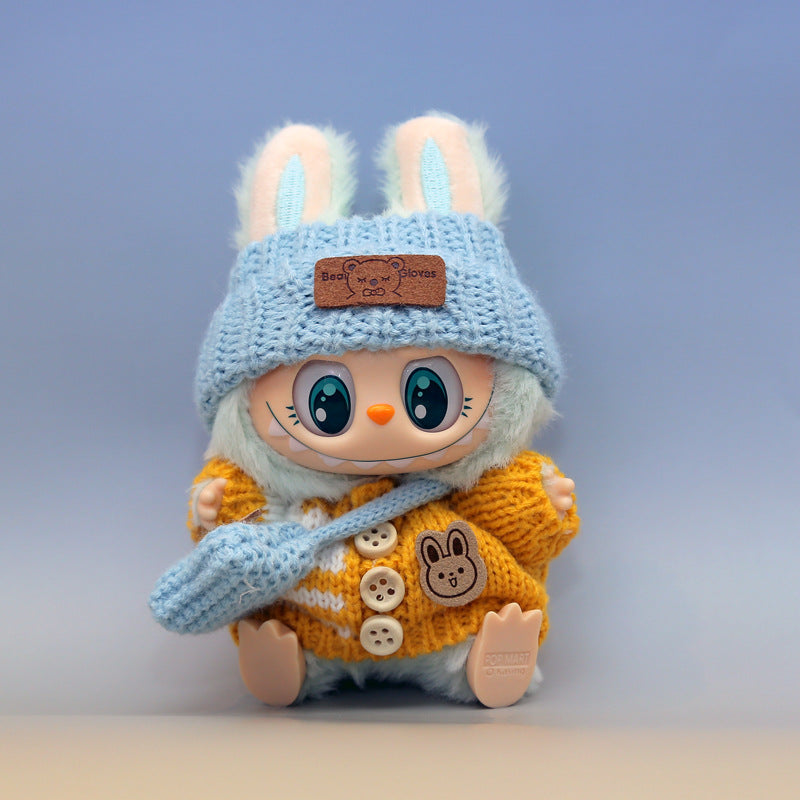 Automobiles Curtain Cloth Pendant Button Knitted Sweater Labubu Hat Small Bag PVC Doll Refill Baby Clothes Suit