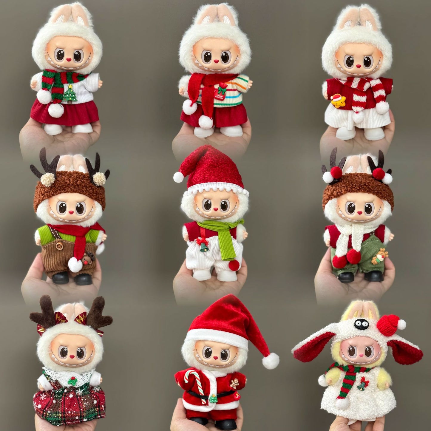 (only-clothes) Only Clothes Suitable for Labubu Doll Clothes First Second Third Generation Labubu Pendant Doll Wearable Christmas Doll Clothes Set